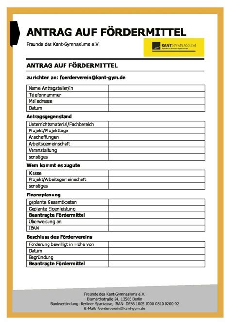 Antrag F Rdermittel V Kant Gymnasium Berlin Spandau