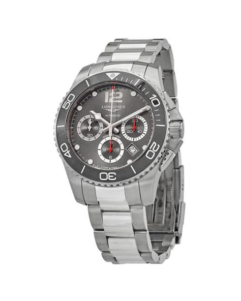 Longines Hydroconquest Chronograph Automatic Dial Watch In Grey For Men