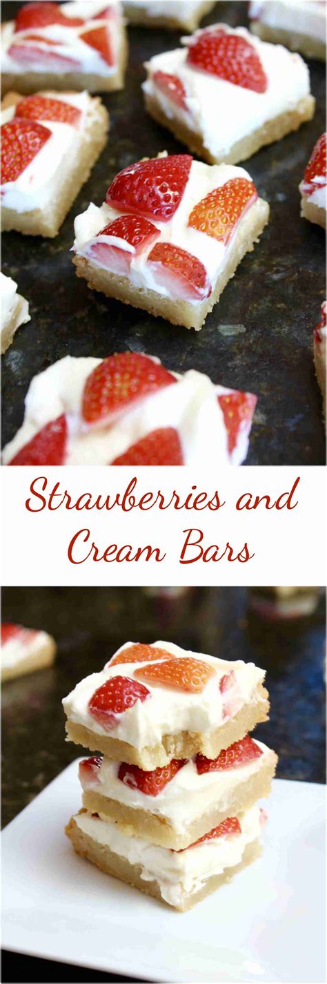 Strawberries And Cream Bars Kates Sweets Recipe Strawberries And