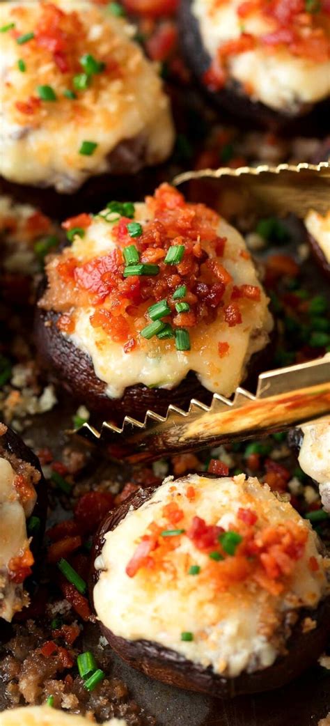 White Cheddar Stuffed Mushrooms Recipes Easy Delicious Recipes