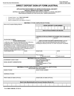 18 Printable Social Security Direct Deposit Time Of Day Forms And