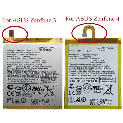 Original Battery Zenfone 3 Asus Mobile Phone C11p1511 Battery Asus