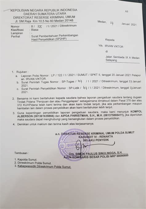 Detail Contoh Surat Laporan Penipuan Koleksi Nomer