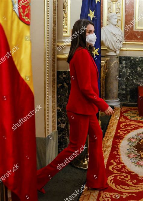 Spains Queen Letizia Arrives Attend Ceremony Editorial Stock Photo