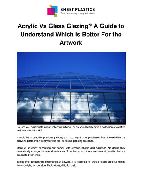 Acrylic Vs Glass Glazing? A Guide to Understand Which is Better For the Artwork by Sheet ...