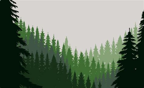 Premium Vector Green Silhouette Forest Nature Design Vector Isolated