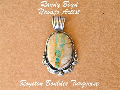 Native American Pendant By Randy Boyd Navajo Artist Royston Boulder