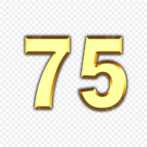 number  hd transparent number  golden font seventyfive font