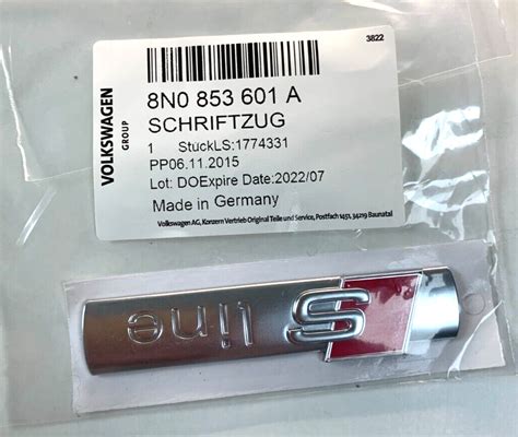 2x Original Audi S Line Schriftzug Audi S Line Emblem 8N0853601A EBay