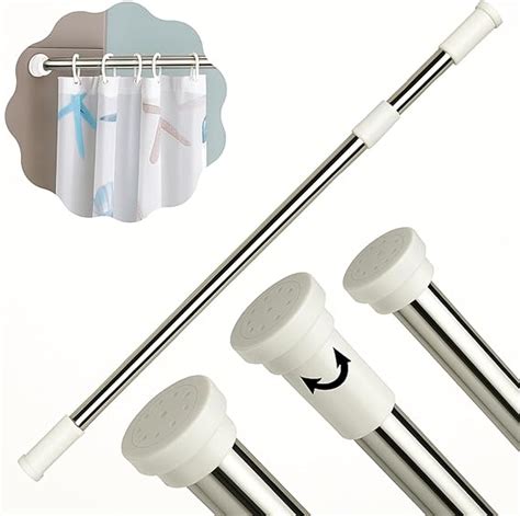 Varão De Cortina Que Não Precisa Furar A Parede - Varão Extensível Regulável para Cortina de Banheiro e Cozinha 70-120 cm ...