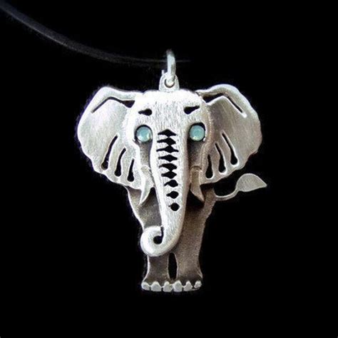 Sterling Silver Elephant Necklace Elephant Pendant Elephant Etsy