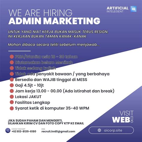 Lowongan Kerja Admin Marketing Di Aicorp Site Nugasin