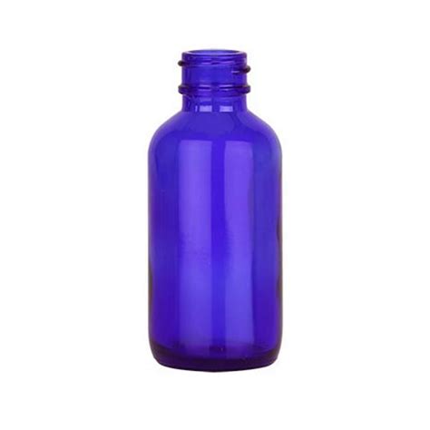 1 Oz Cobalt Blue Glass Boston Round Bottle With 20 400 Neck Cap Sold