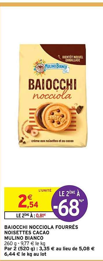 Promo Baiocchi Nocciola Fourr S Noisettes Cacao Mulino Bianco Chez