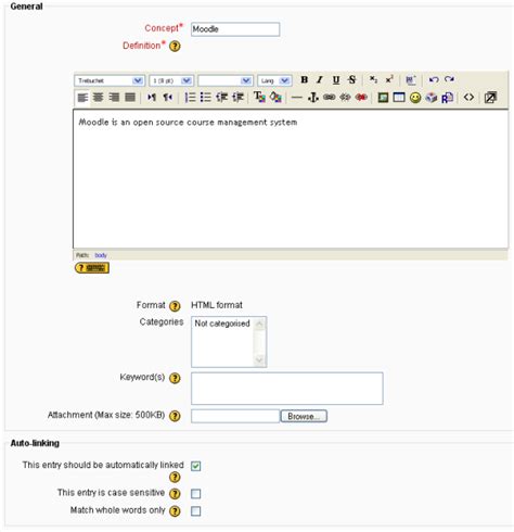 File:adding glossary entry.png - MoodleDocs