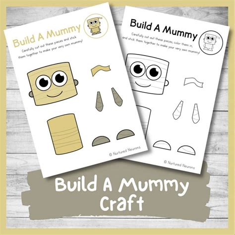 Build A Mummy Craft Printable Halloween Activity Nurtured Neurons