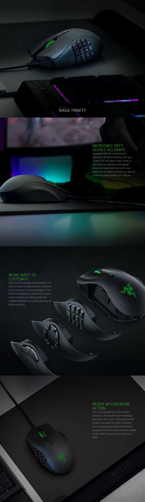 Buy Razer Naga Trinity Chroma Wired MMO Gaming Mouse [RZ01-02410100 ...