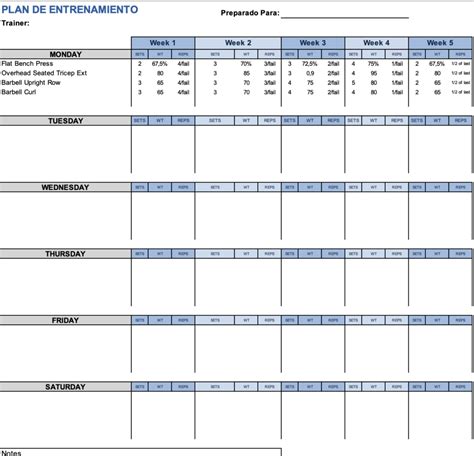 Plantilla De Rutina De Gimnasio Excel Gratis Mundo Excel