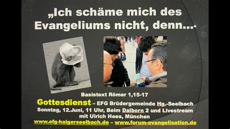 Nicht schämen warum Gottesdienst mit Ulrich Hees Forum