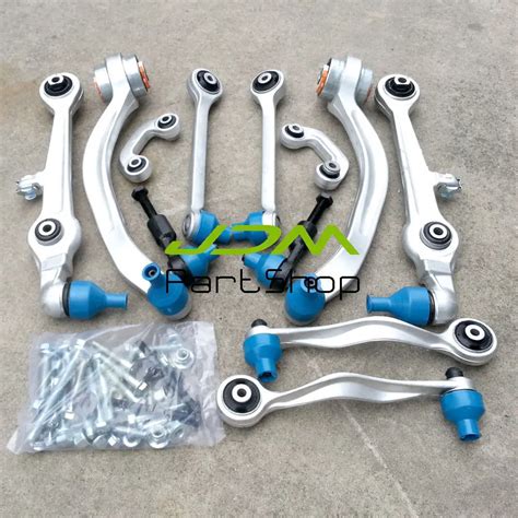 Front Upper Control Arm Kit L R Sway Bar Link Outer Tie Rod Set For