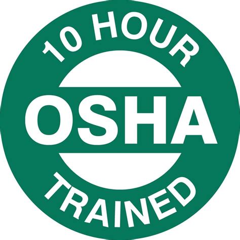 Hard Hat Stickers 10 Hour Osha Trained Lhtl238