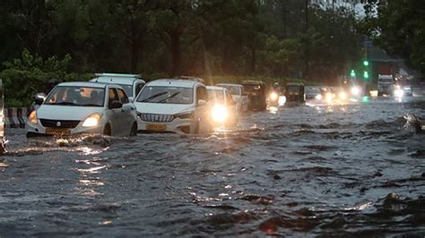 Watch Cars Floating Roads Waterlogged As Heavy Rainfall Lashes Delhi