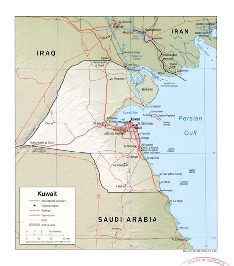 Detailed Political And Administrative Map Of Kuwait With Relief Roads Porn Sex Picture