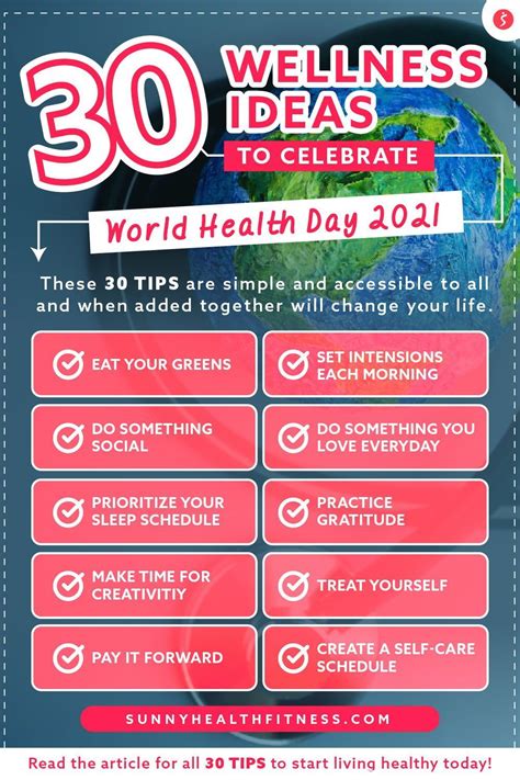 30 Wellness Ideas to Celebrate World Health Day 2021 | World health day, Health day, Health