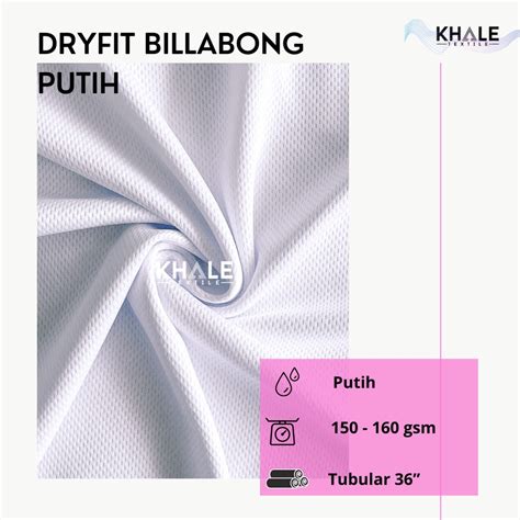 Jual Bahan Kain Drifit Billabong Putih Premium Jersey Dryfit Polyester