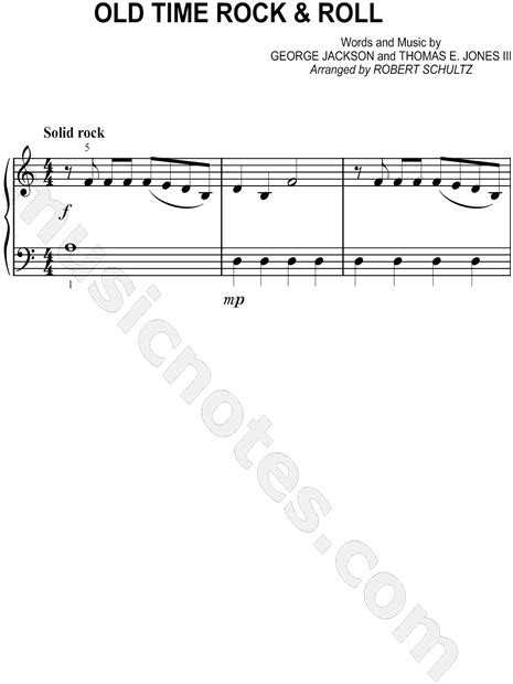 Bob Seger Old Time Rock And Roll Sheet Music Easy Piano Piano Solo In C Major Download