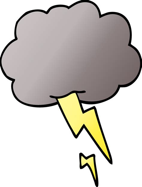 Caricatura Garabato Tormenta Nube Con Rel Mpago Vector En