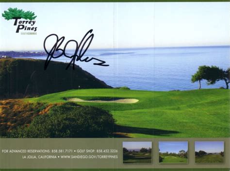 Jb Holmes Autographed Torrey Pines South Golf Course Scorecard