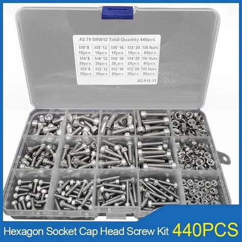 Pcs M M M Hex Hexagon Socket Cap Head Screws Set Stainless