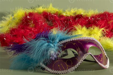 Mascara De Carnaval Con Plumas