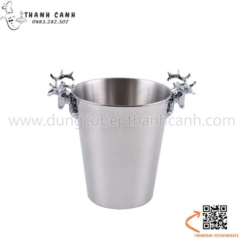 Xô inox đầu hươu trắng