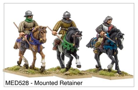 Mounted Medieval Retainers Med528 Casting Room Miniatures