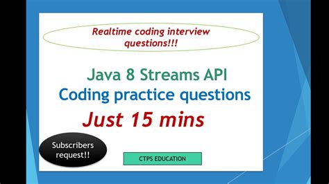 Java 8 Programming Interview Questions Java 8 Coding Interview