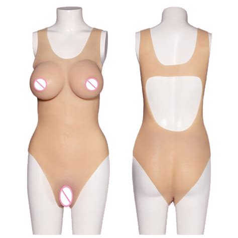 Silicone Breast Form Bodysuit Fake Vagina Boobs Artificial Tits Shemale Transgender Cross