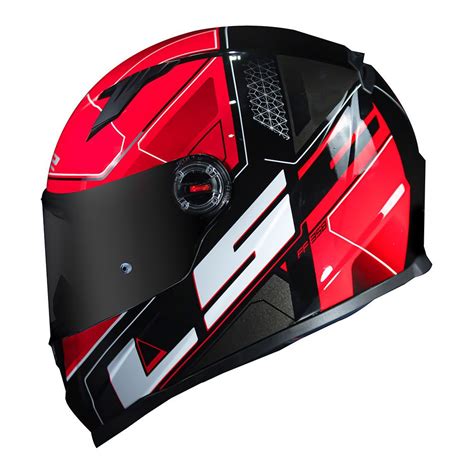 Capacete Ls Ff Classic Ultra Preto Vermelho Cavalo De A O Motos