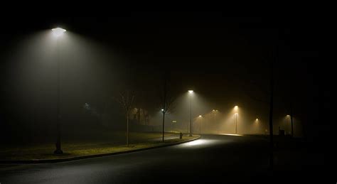 Hd Wallpaper Gray Concrete Street With Opened Street Lights Landscape