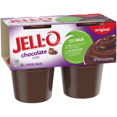 Jell O Original Chocolate Ready To Eat Pudding Cups Snack Cups 4 Ct 3