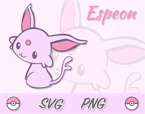 Espeon Svg Chibi Eevee Png Layered Silhouette Print Etsy