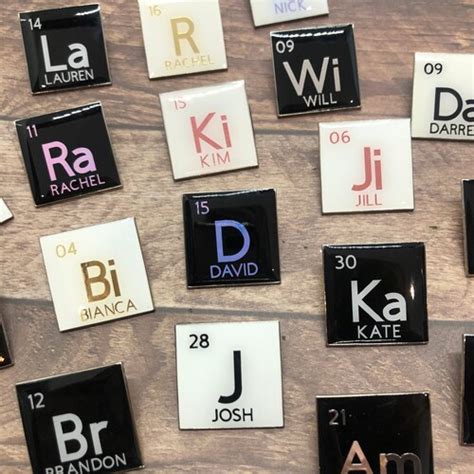 Personalised Periodic Table Element Enamel Pin Customised Etsy