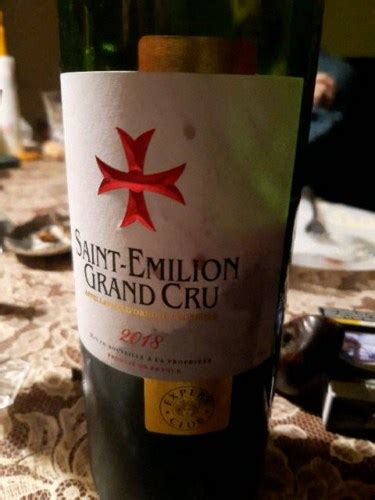 2018 Expert Club Saint Émilion Grand Cru Vivino US