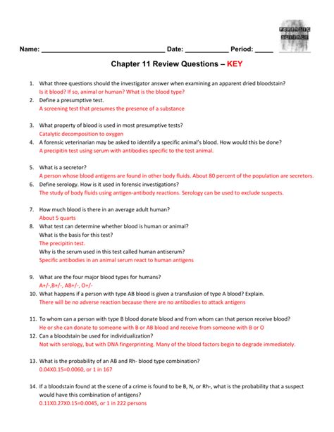 Modern Marvels Forensic Science Worksheet Answer Key