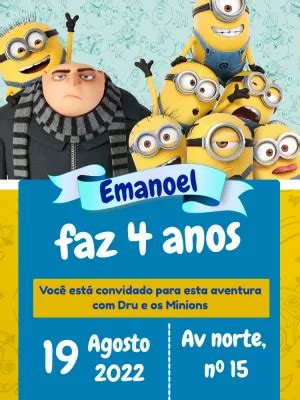 Invitaci N De Cumplea Os De Los Minions Un Incre Ble Editor En L Nea