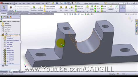 Plummer Block Video Tutorial SolidWorks Part 01 Casting YouTube