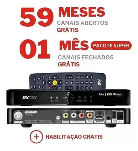 Receptor Sky Confort Hd Anos Livres Habilita O Gr Tis