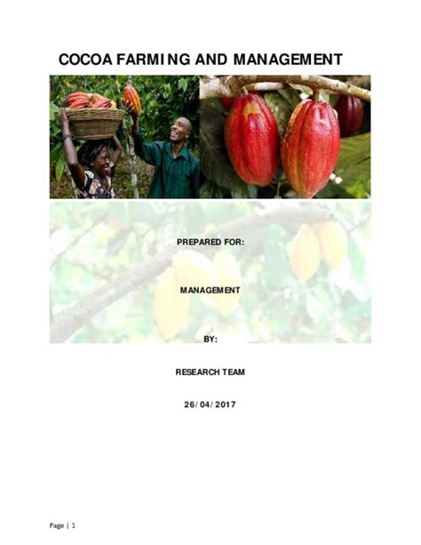 (PDF) COCOA FARMING, CHALLENGES AND MANAGEMENT IN GHANA