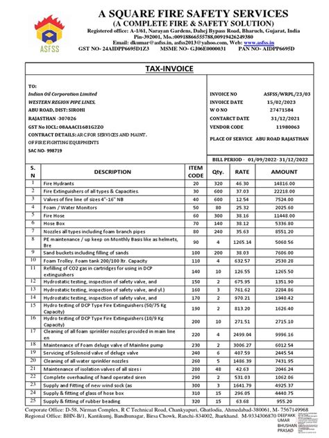 Main Invoice Pdf Fire Sprinkler System Equipment